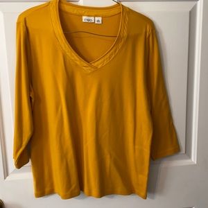 Cato mustard 3/4 sleeve